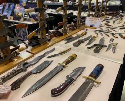 Specialty Knives with specialty blades at Techtron table