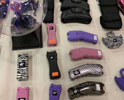 Tasers and cases, Techtron, gun and knife show, Oregon