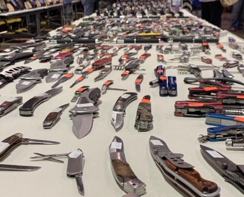 Knife table, Techtron, gun and knife show